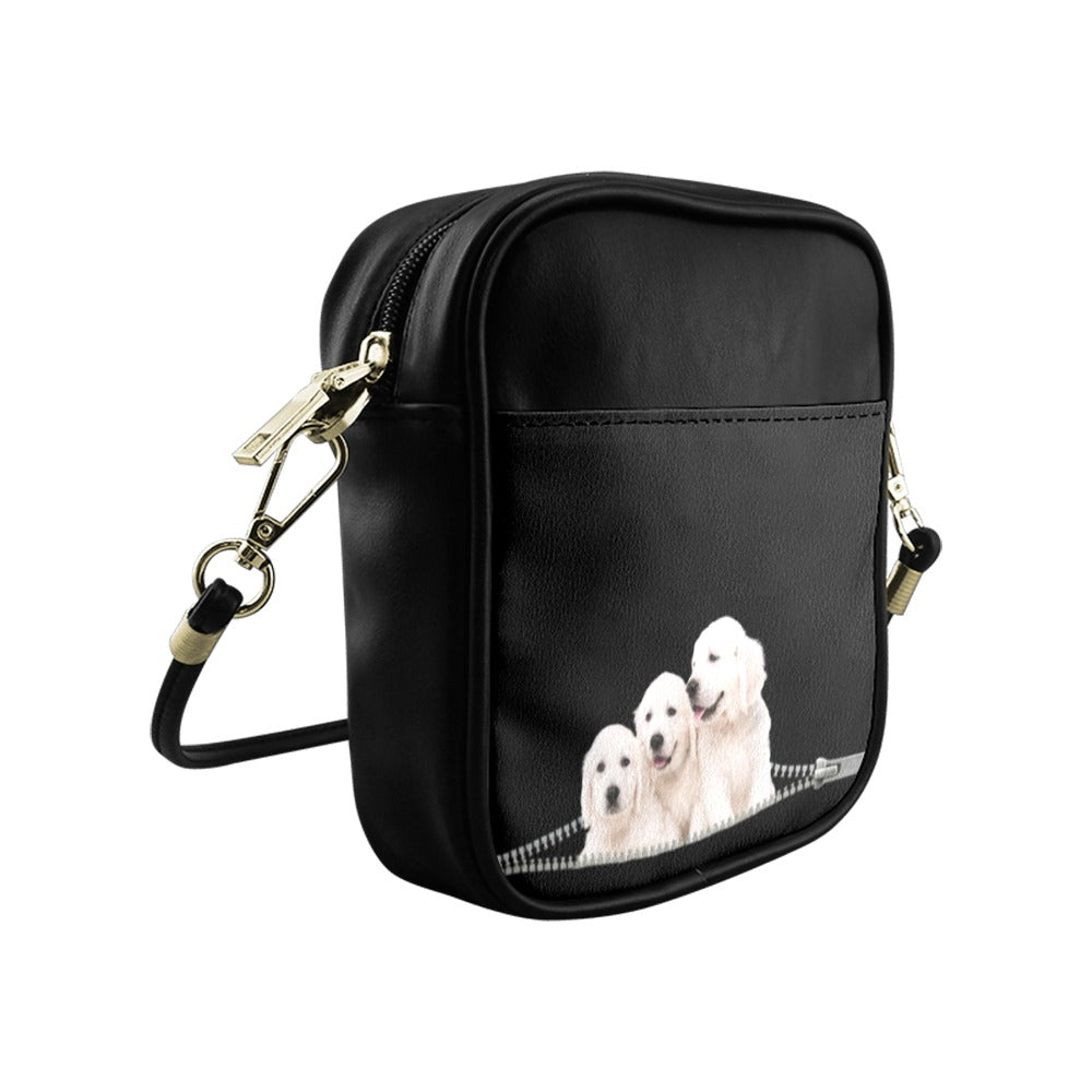 Golden Retrievers Zip Sling Bag