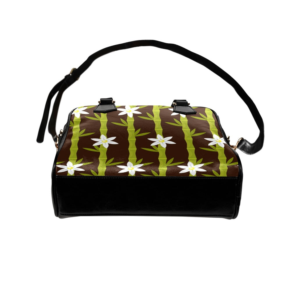 Bamboo Pattern Shoulder Handbag