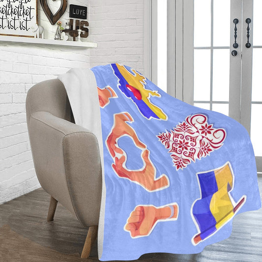 Freedom Ukraine Symbols With Flag Ultra-Soft Micro Fleece Blanket 60"x80"