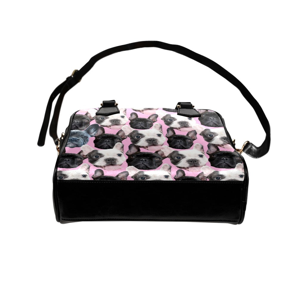 Ping White And Black French Bulldogs Shoulder Handbag