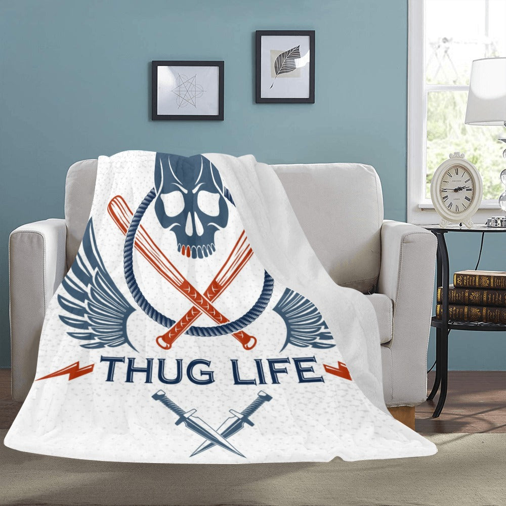 Gang Brutal Criminal Emblem Skull Ultra-Soft Micro Fleece Blanket 60"x80"