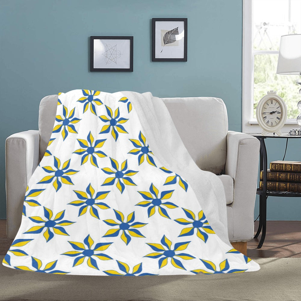 Ukraine Decorative Floral Pattern Abstract Background Ultra-Soft Micro Fleece Blanket 60"x80"