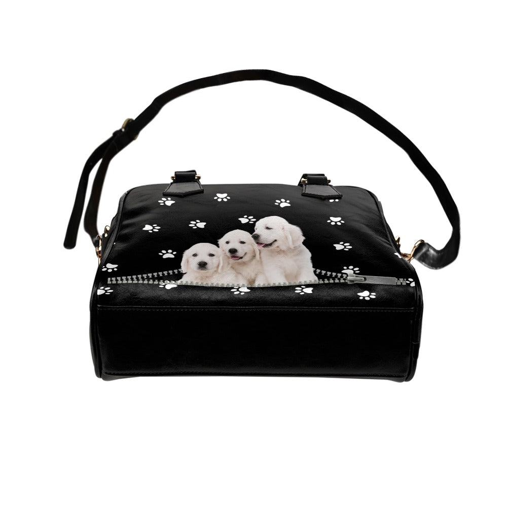 Golden Retrievers Zip Paws Shoulder Handbag