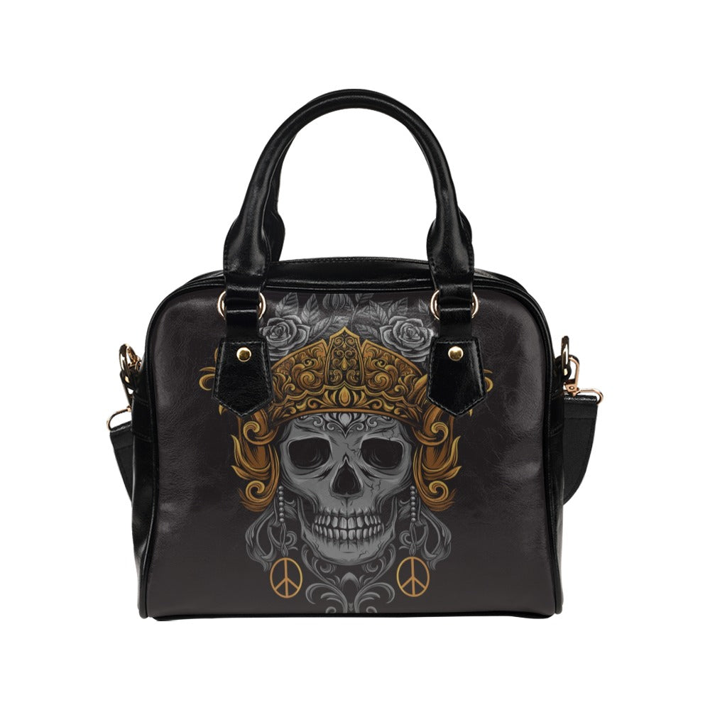 Skull Crown Javanese Ornament Gothic Rock Shoulder Handbag