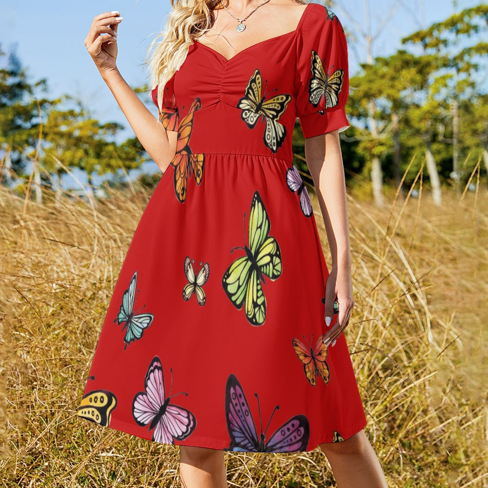 Colorful butterflies collection red Sweetheart Dress