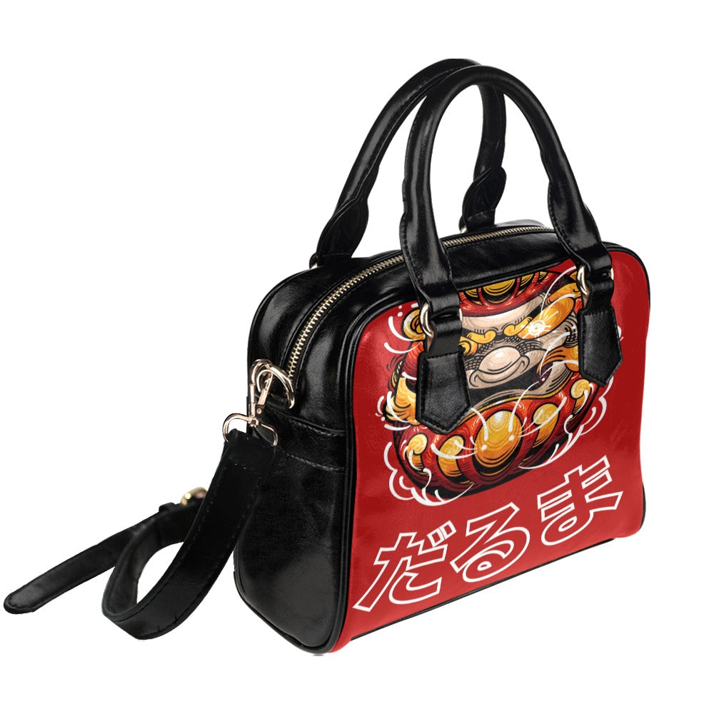 Demon Daruma Doll Japanese Shoulder Handbag