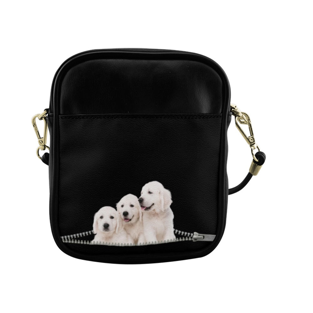 Golden Retrievers Zip Sling Bag