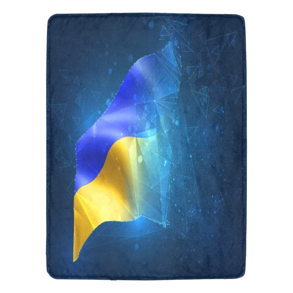 Ukraine Flag Virtual Abstract 3d Triangular Object Ultra-Soft Micro Fleece Blanket 60"x80"