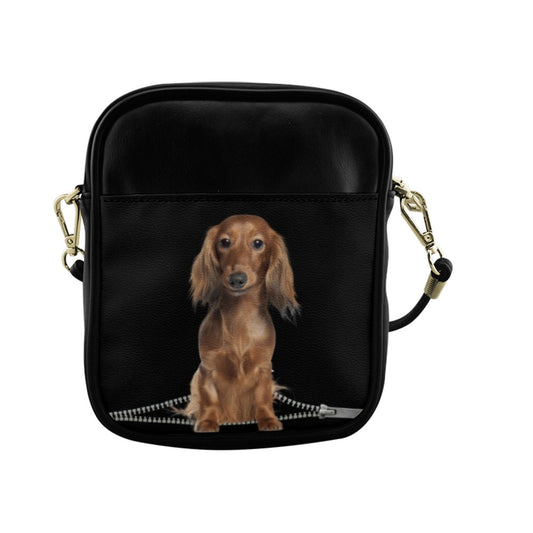 Dachshund Zip Sling Bag