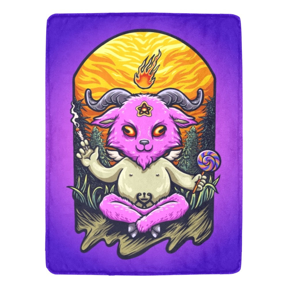 Trippy Mascot Baphomet Cute Ultra-Soft Micro Fleece Blanket 60"x80"