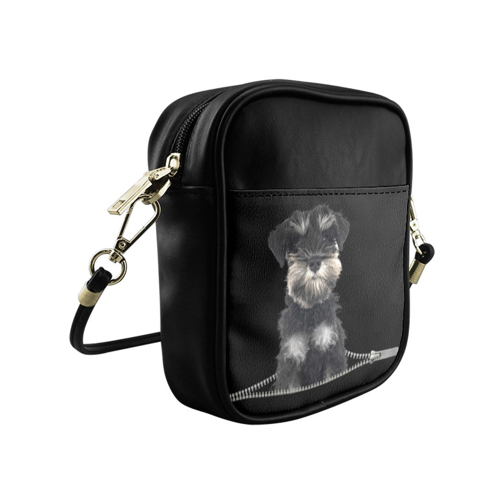 Miniature Schnauzer Zip Sling Bag