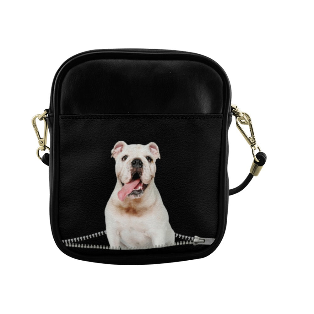 Bulldog Puppy Zip Sling Bag