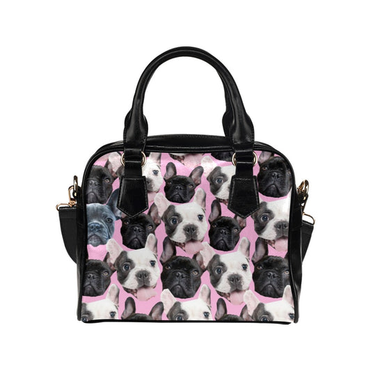 Ping White And Black French Bulldogs Shoulder Handbag