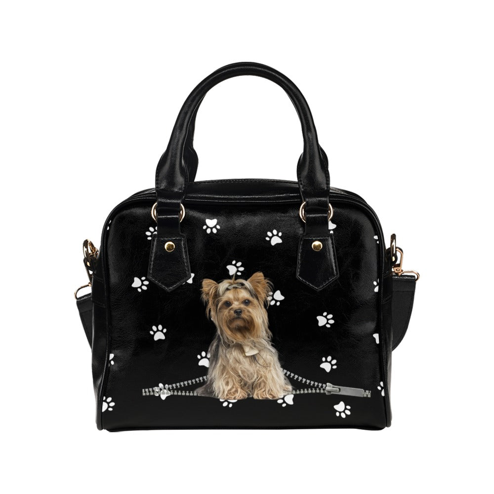 Yorkshire Terrier Zip Paws Shoulder Handbag