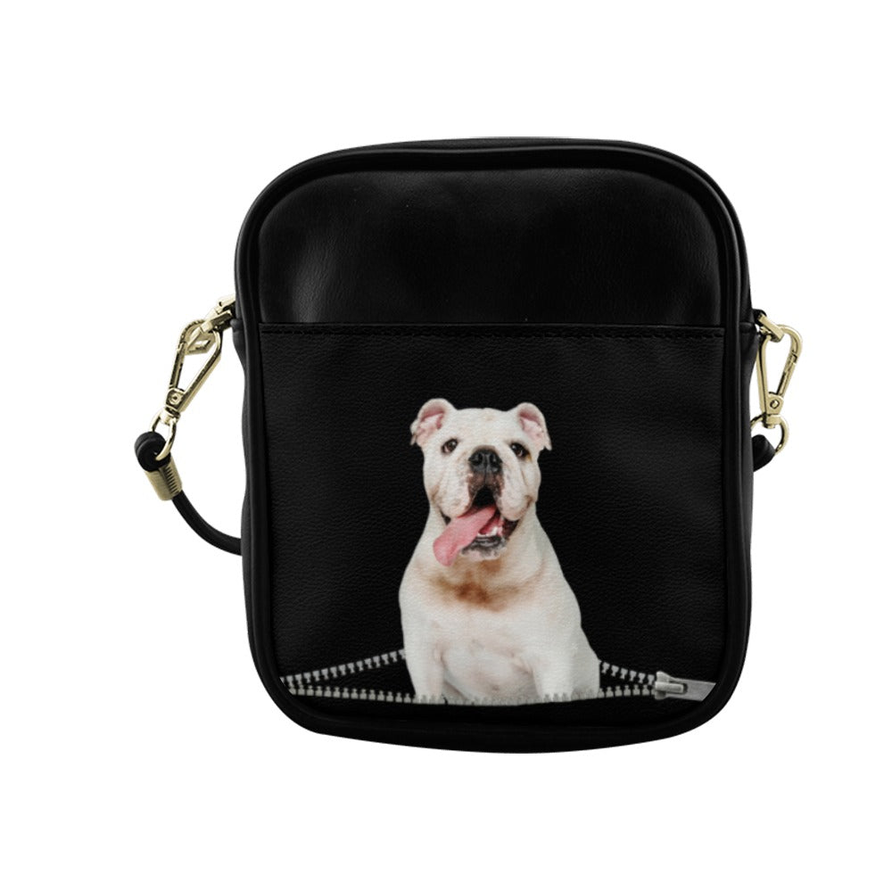 Bulldog Puppy Zip Sling Bag