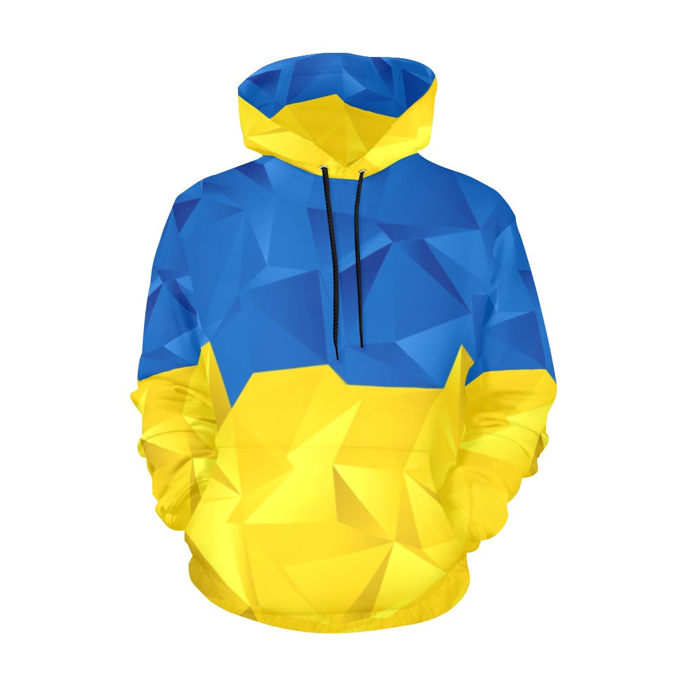 Abstract Ukraine Flag All Over Print Hoodie