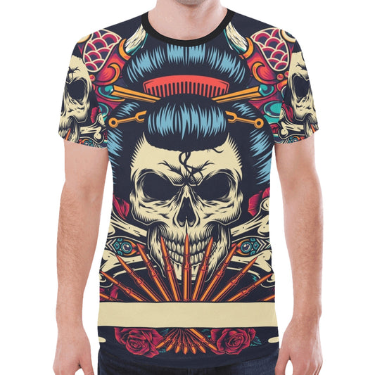 Vintage Japanese Tattoo Colorful New All Over Print T-shirt