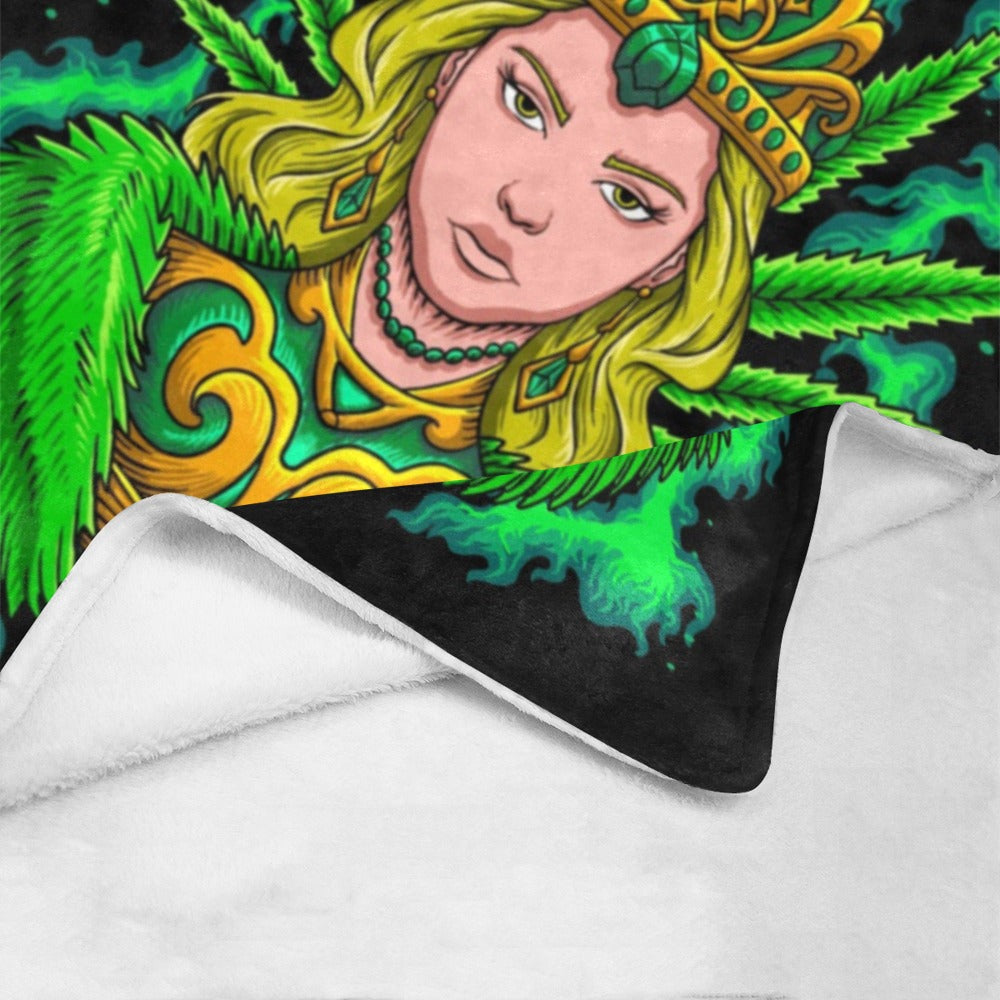 Royal Marijuana Queen Illustration Ultra-Soft Micro Fleece Blanket 60"x80"