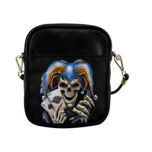 Skull Joker Cards Biker Sling Bag