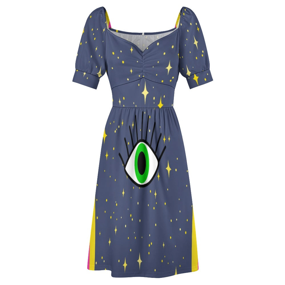 Psychedelic Retro Hippie Sweetheart Dress