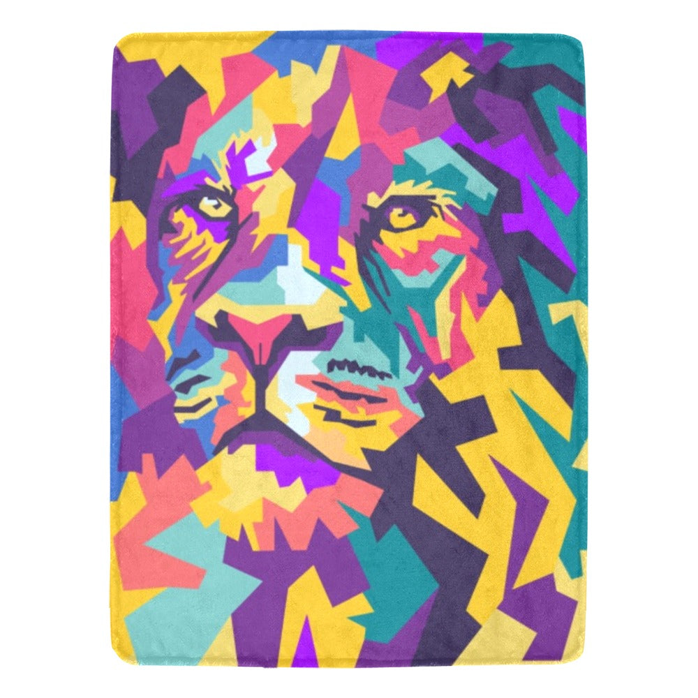 Lion Head Wpap Style Ultra-Soft Micro Fleece Blanket 60"x80"