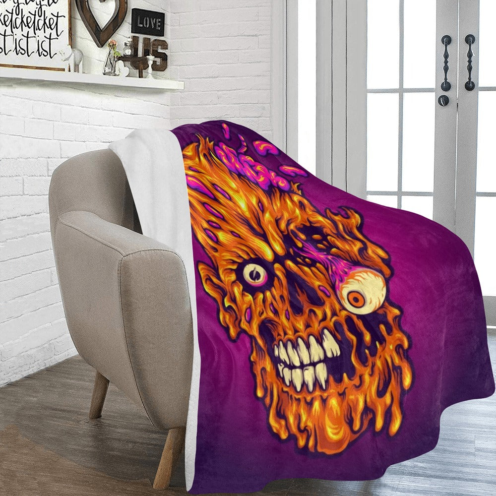 Zombie Creepy Head Horror Ultra-Soft Micro Fleece Blanket 60"x80"