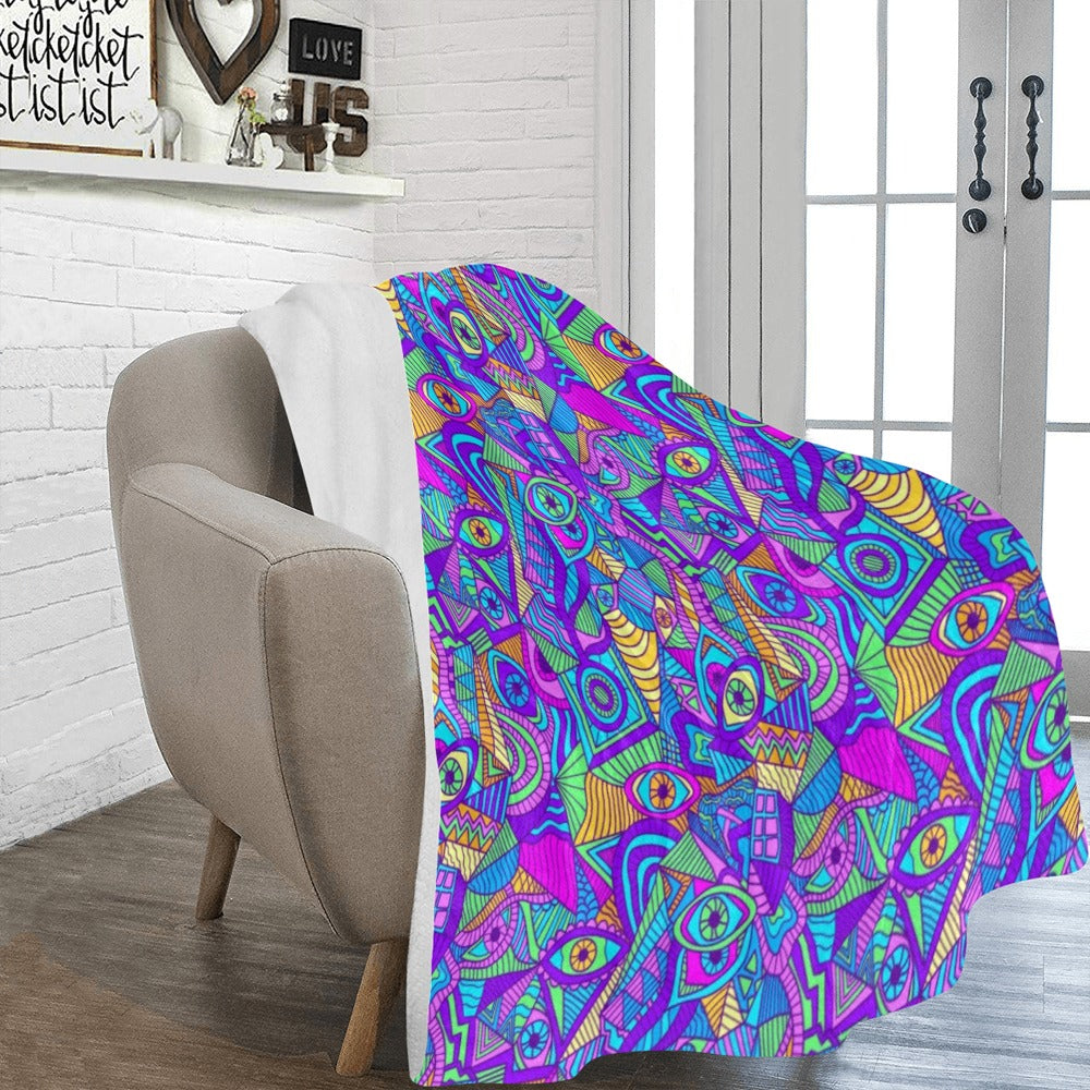 Pshychedelic Pattern Ultra-Soft Micro Fleece Blanket 60"x80"