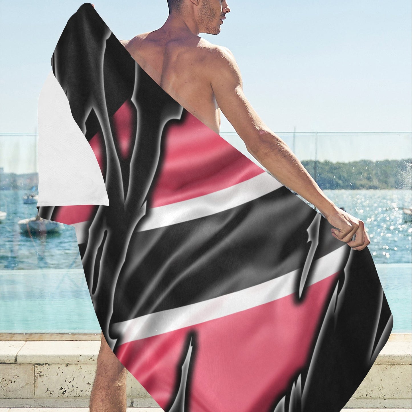 Flag Trinidad and Tobago patriot love Beach Towel 32"x 71"