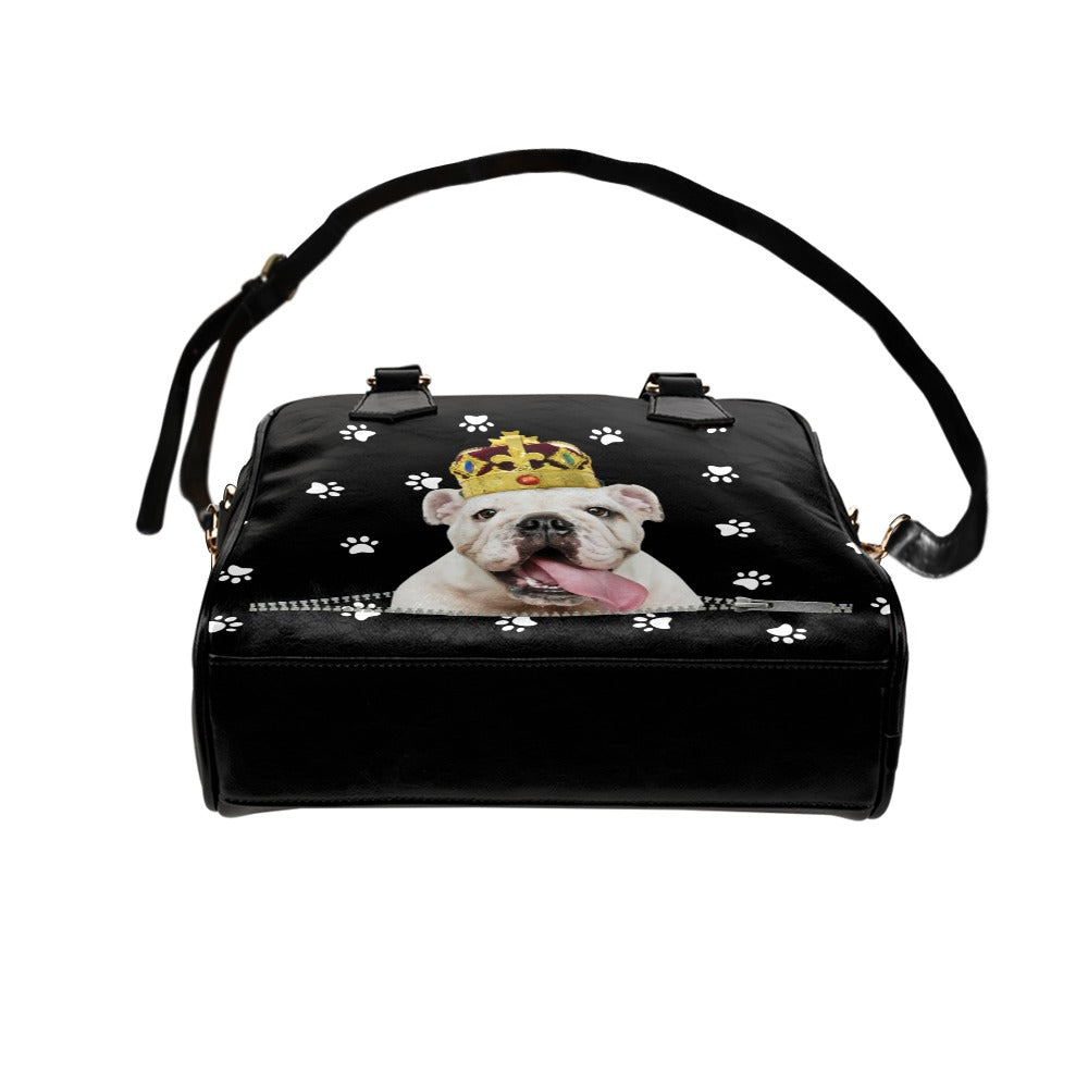 English Bulldog King Paws Shoulder Handbag