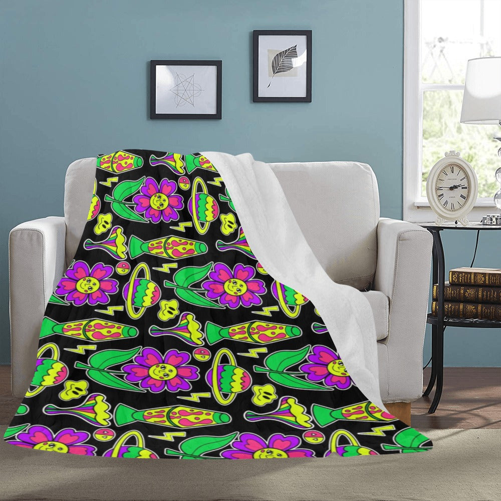 Psychedelic Neon Trip Ultra-Soft Micro Fleece Blanket 60"x80"