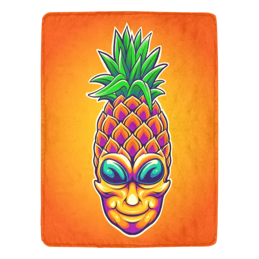 Alien Trippy Pineapple Summer Ultra-Soft Micro Fleece Blanket 60"x80"