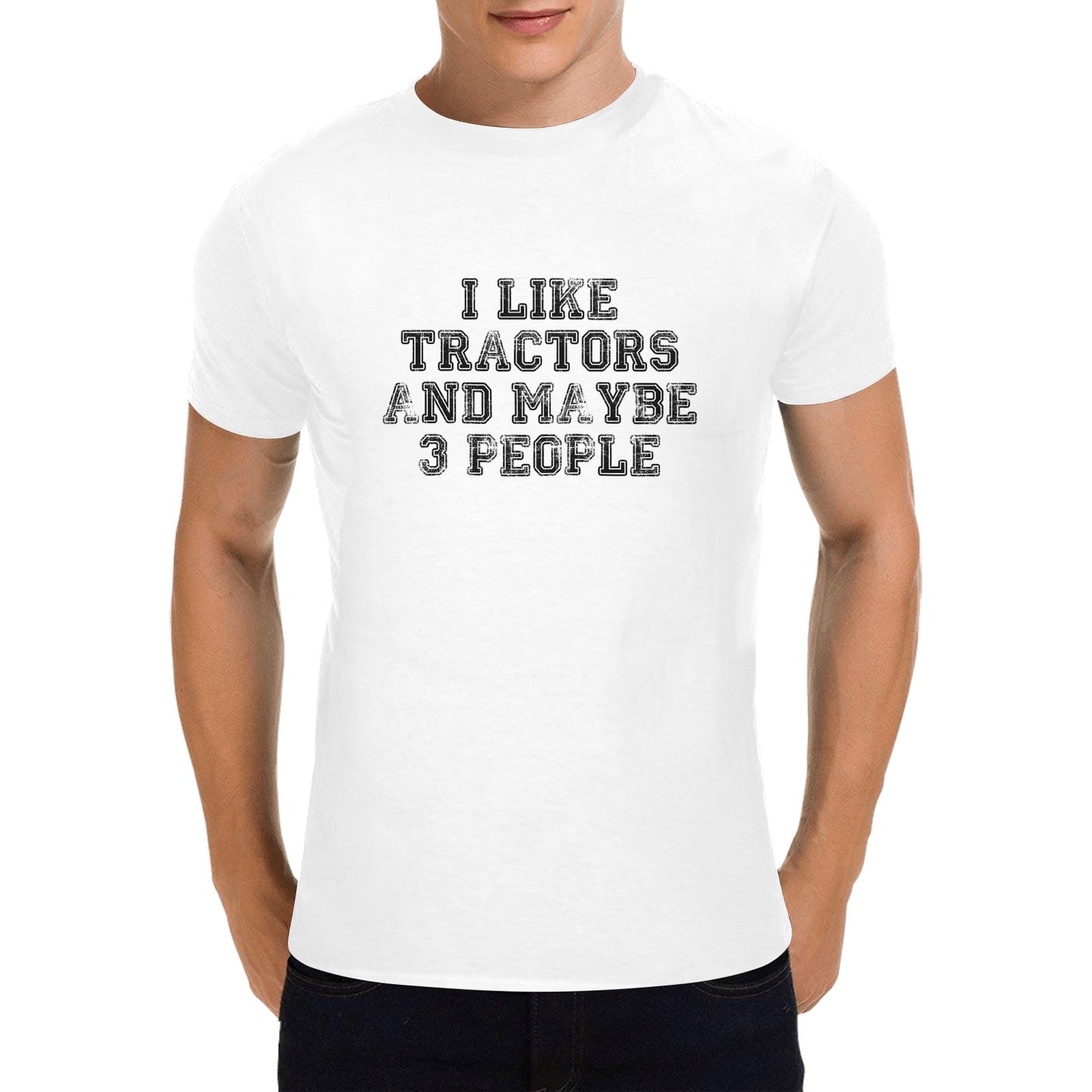 I Like Tractors And Maybe 3 People Tshirt Funny Tee