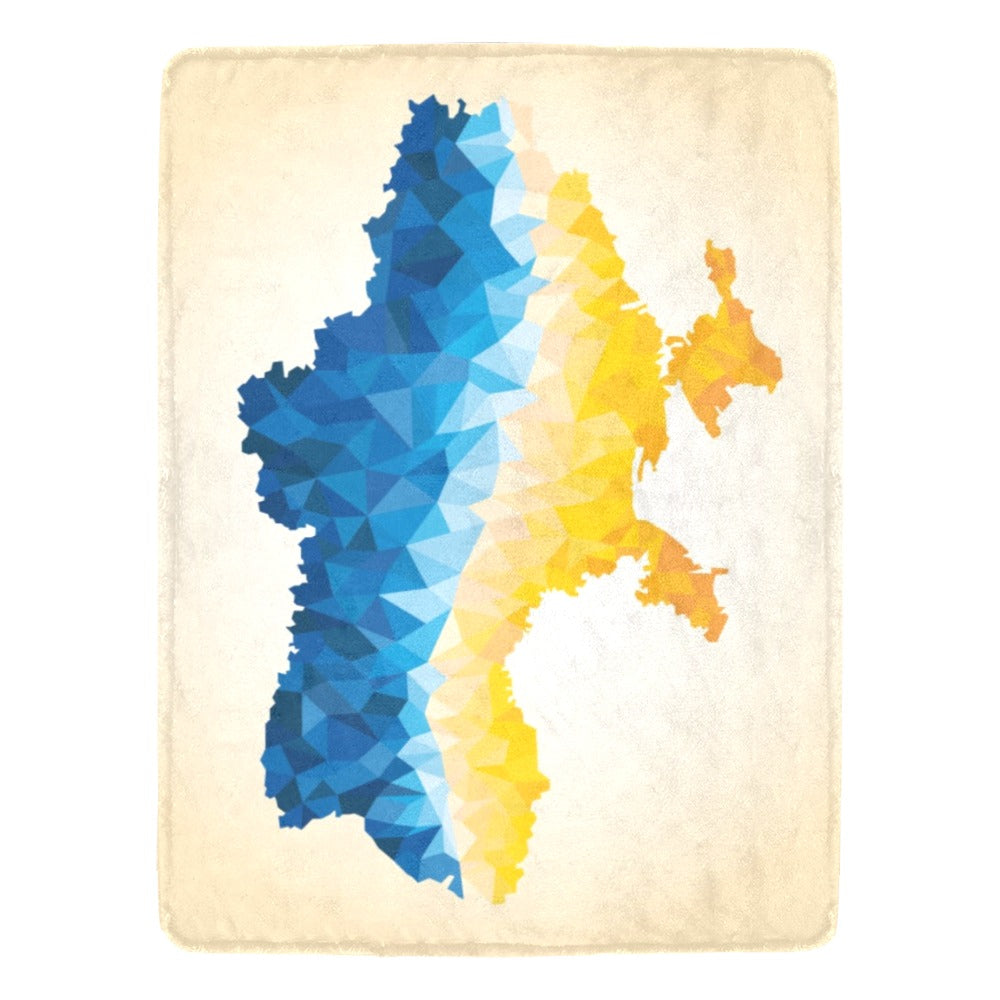 Polygonal Map Of Ukraine Ultra-Soft Micro Fleece Blanket 60"x80"