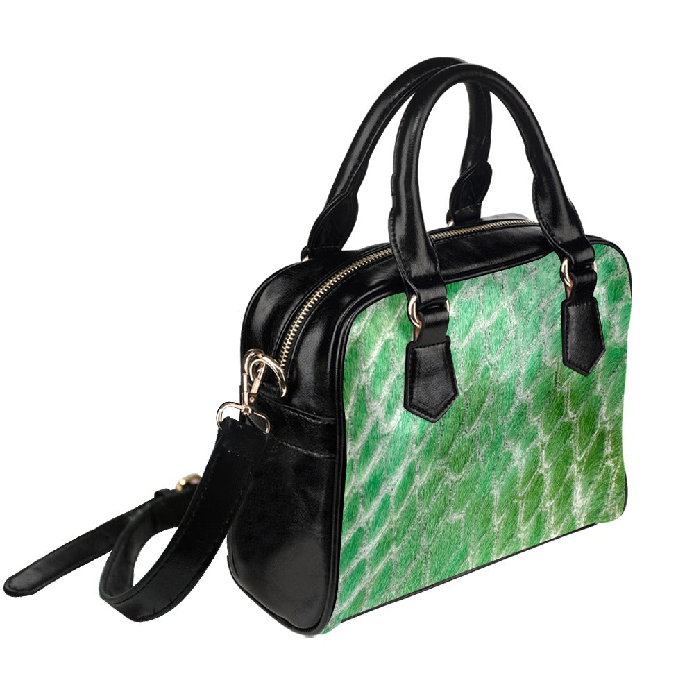 Reptile Skin Crocodile Snake Green Shoulder Handbag