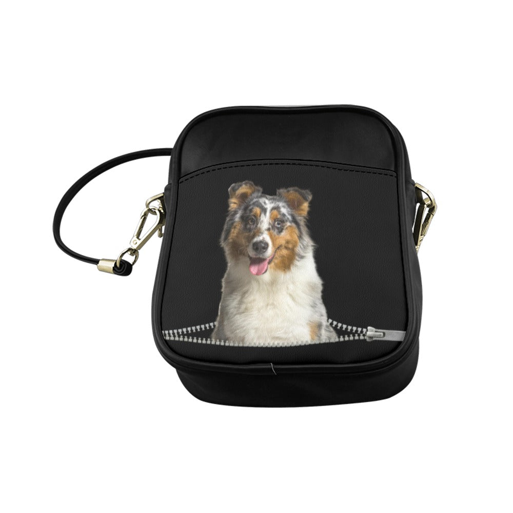 Australian Shepherd Zip Sling Bag