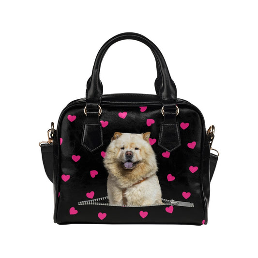 Chow Chow Zip Hearts Shoulder Handbag