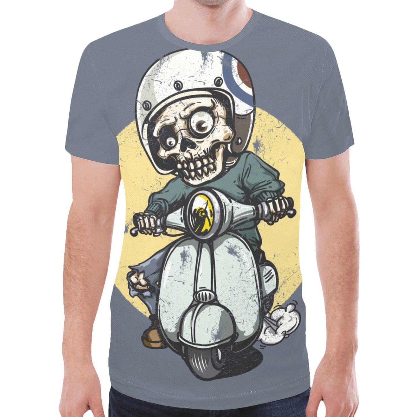 Skeleton Riding Motorbike New All Over Print T-shirt