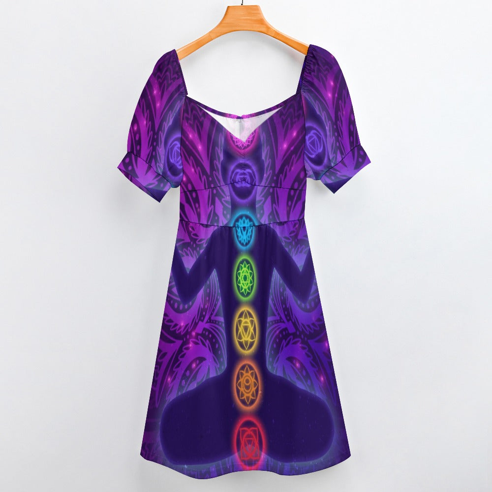 Chakras Meditation Yoga Energy Sweetheart Dress