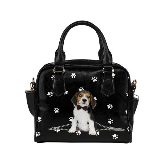 Beagle Zip Paws Shoulder Handbag