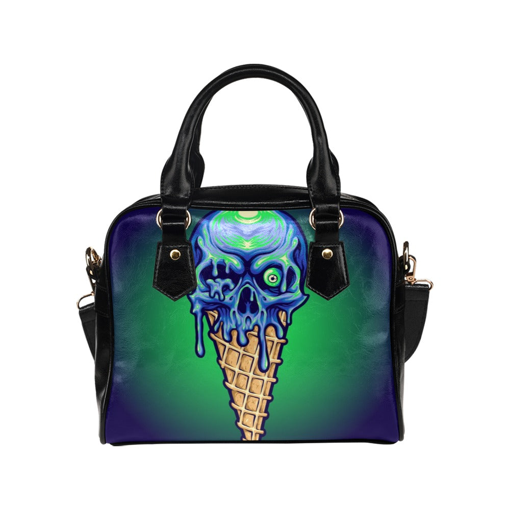 Scary Skull Eyes Ice Cream Melt Horror Shoulder Handbag