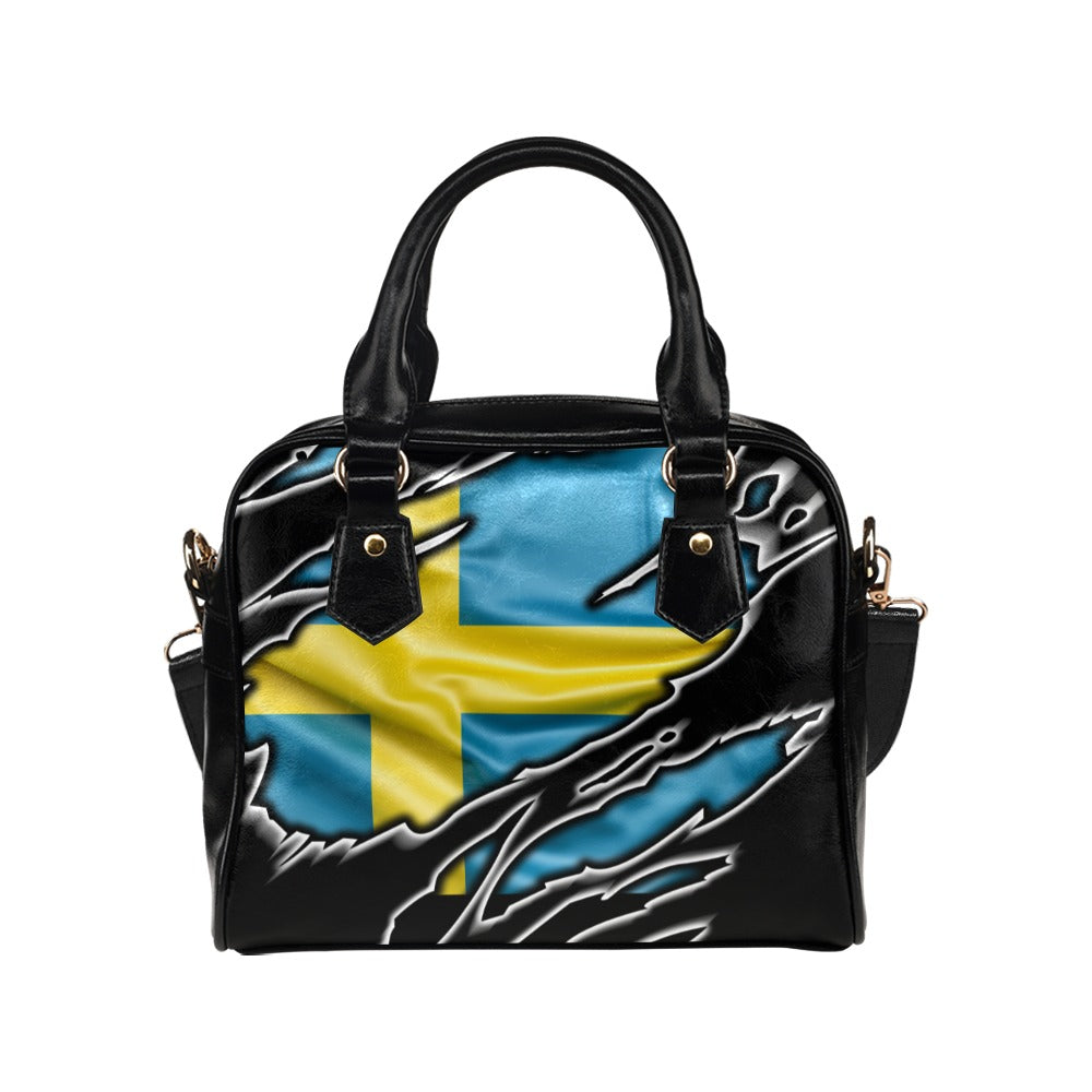 Flag Sweden patriot love Shoulder Handbag