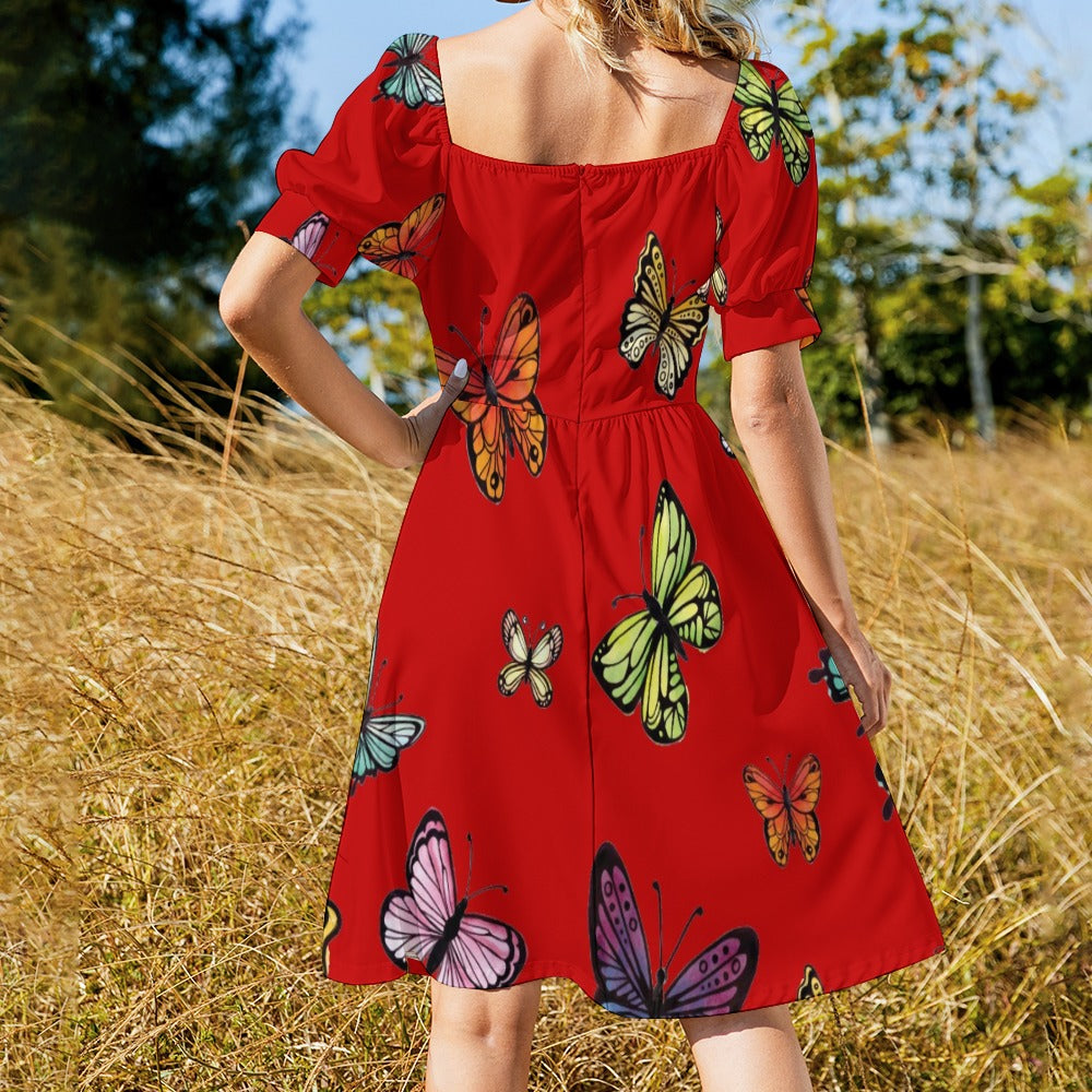 Colorful butterflies collection red Sweetheart Dress