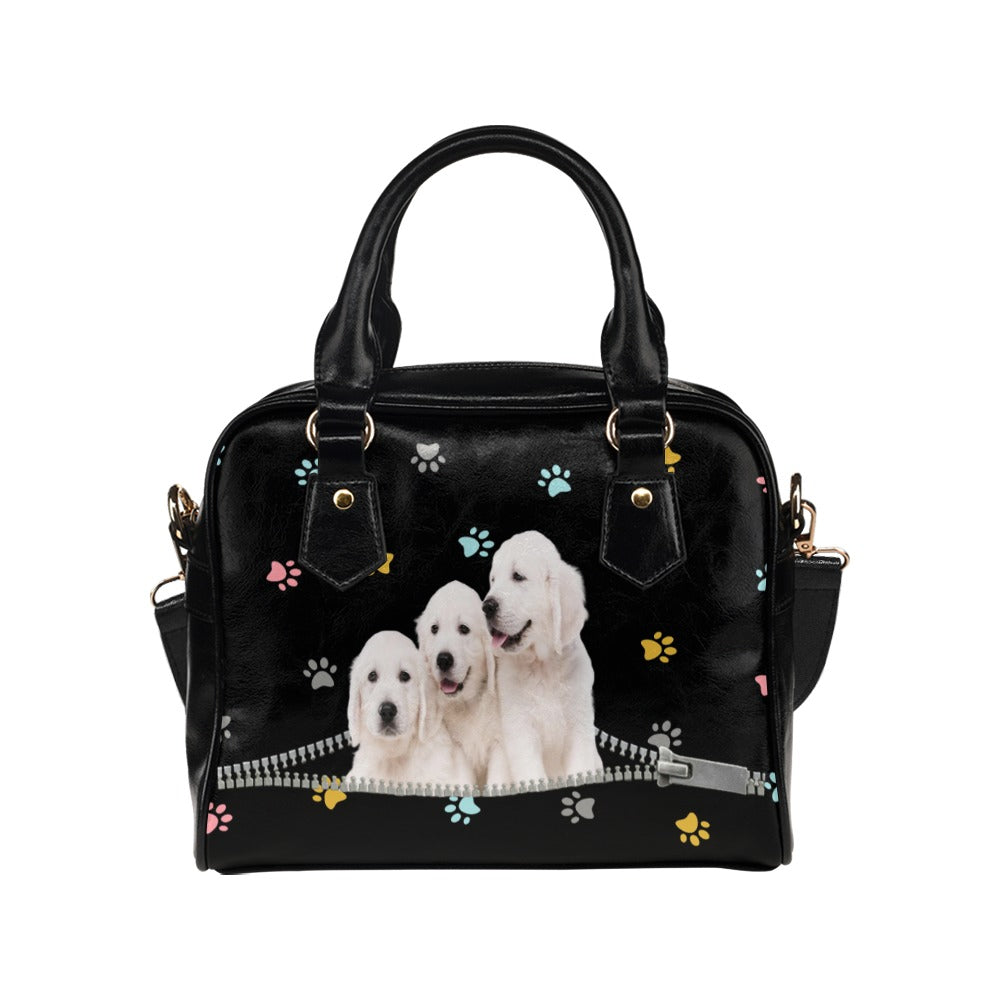 Golden Retrievers Zip Paws and Bones Shoulder Handbag