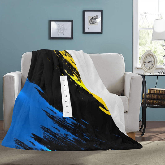 Modern Ukraine Flag Painted 3D Ultra-Soft Micro Fleece Blanket 60"x80"