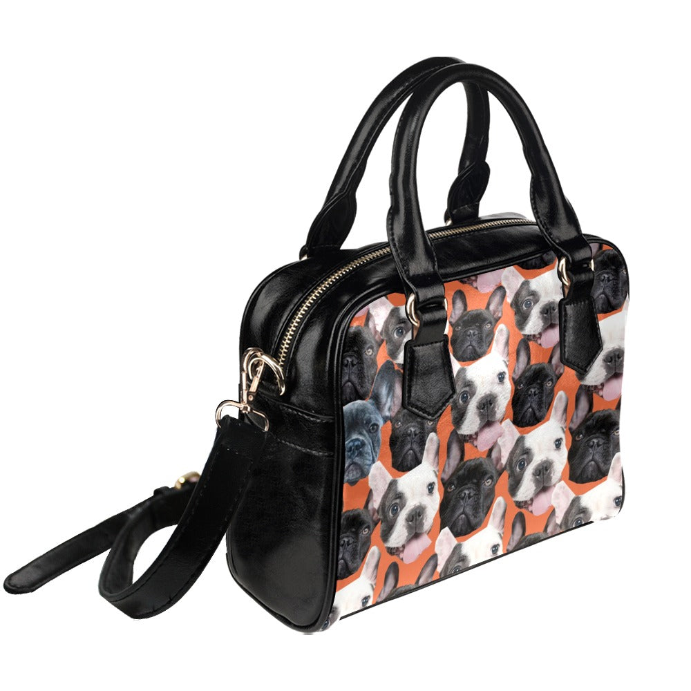 Stylish Retro French Bulldogs Shoulder Handbag