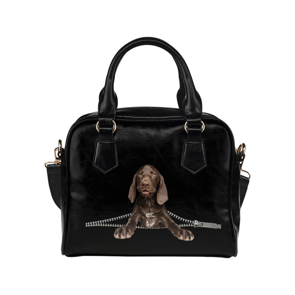 Weimaraner Zip Shoulder Handbag