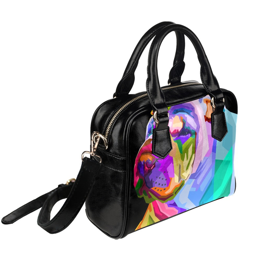 Colorful shar pei dog pop art style Shoulder Handbag