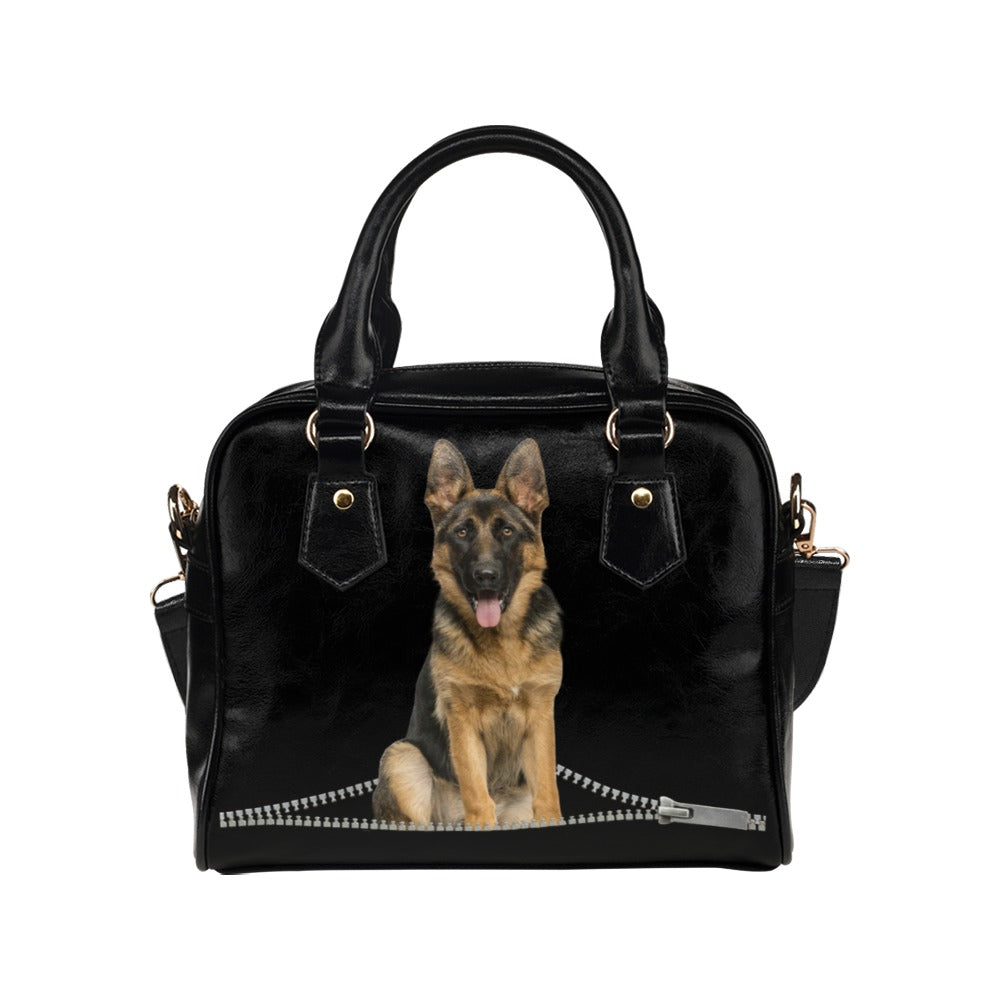 German Shepherd Zip Shoulder Handbag