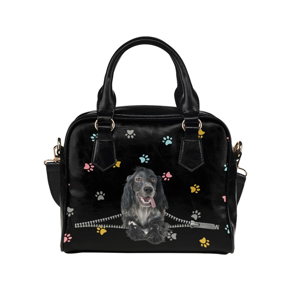 English setter Zip Colorful Paws Shoulder Handbag