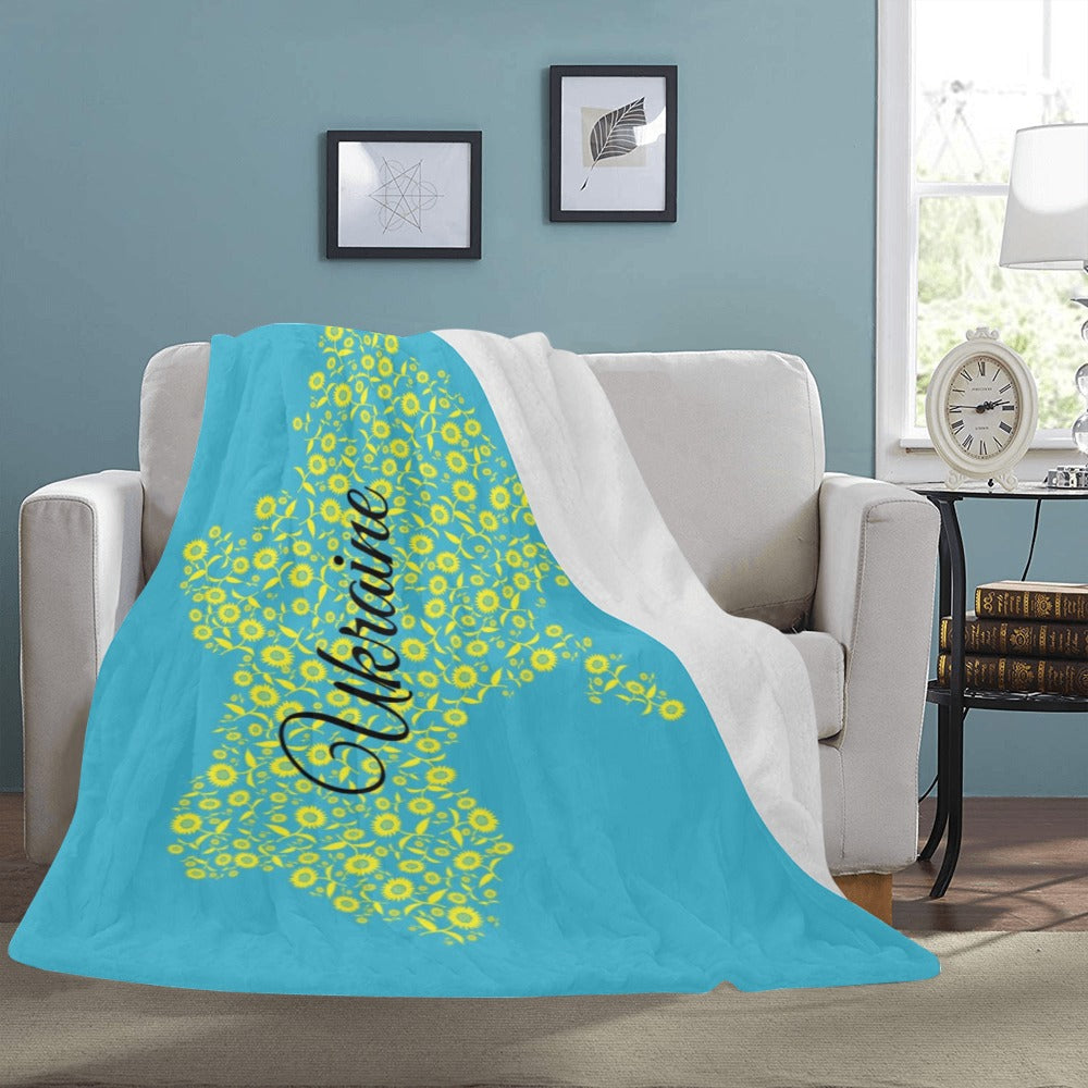 Map Ukraine Flowers Ultra-Soft Micro Fleece Blanket 60"x80"